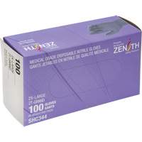 Gants jetables de calibre m&eacute;dical, 2T-Grand, Nitrile, 6 mils, Sans poudre, Noir, Classe 2 FMT Sales Ltd