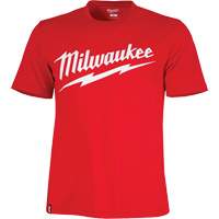 Heavy-Duty Short-Sleeved T-Shirt with Milwaukee&reg; Logo, Men's, Small, Red FMT Sales Ltd