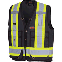6692BK Surveyor's Safety Vest, Black, Medium, Polyester FMT Sales Ltd