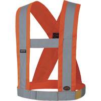 5490 Bretelles de s&eacute;curit&eacute; r&eacute;glable de 4" de large, R&eacute;pond ou surpasse la norme CSA Z96 classe 2 - niveau 2, Orange haute visibilit&eacute;, Couleur r&eacute;fl&eacute;chissante Argent, Taille unique FMT Sales Ltd