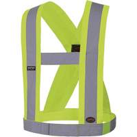 5492 Bretelles de s&eacute;curit&eacute; r&eacute;glable de 4" de large, R&eacute;pond ou surpasse la norme CSA Z96 classe 2 - niveau 2, Jaune lime haute visibilit&eacute;, Couleur r&eacute;fl&eacute;chissante Argent, Taille unique FMT Sales Ltd