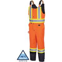 5040BB Waterproof Quilted Bib Pants, Polyester, X-Small, Black/High Visibility Orange FMT Sales Ltd