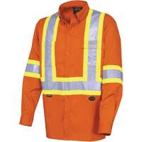 4441 Chemise de s&eacute;curit&eacute; &agrave; manches longues ultra respirante, Coton, Petit, Orange haute visibilit&eacute; FMT Sales Ltd