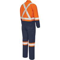 7702BB FR-Tech&reg; 2-Tone Safety Coverall, Size 36, Navy Blue/Orange, 10 cal/cm² FMT Sales Ltd