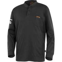 332 Chandail Henley en tricot interlock ignifuge, Petit, Noir FMT Sales Ltd
