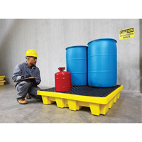 Ultra-Spill Pallet emboitable, 4 barils, Capacit&eacute; de d&eacute;versement 66 gal. US, 51" x 51" x 10" FMT Sales Ltd