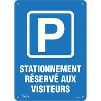 "Stationnement r&eacute;serv&eacute; aux visiteurs" Sign, 10" x 14", Plastic, French with Pictogram FMT Sales Ltd