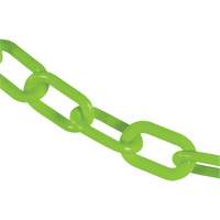 Chaîne de s&eacute;curit&eacute; en plastique robuste, Vert, Maillon de 2", 100' de long FMT Sales Ltd
