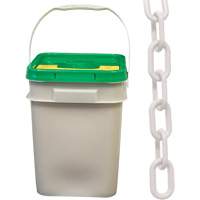 Chaîne de s&eacute;curit&eacute; en plastique robuste, Blanc, Maillon de 2", 120' de long FMT Sales Ltd