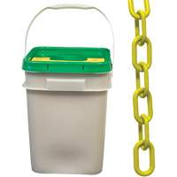 Chaîne de s&eacute;curit&eacute; en plastique robuste, Jaune, Maillon de 2", 120' de long FMT Sales Ltd