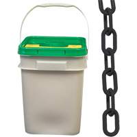 Chaîne de s&eacute;curit&eacute; en plastique robuste, Noir, Maillon de 2", 120' de long FMT Sales Ltd