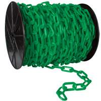 Chaîne de s&eacute;curit&eacute; en plastique robuste, Jaune, Maillon de 2", 100' de long FMT Sales Ltd