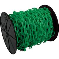 Chaîne de s&eacute;curit&eacute; en plastique robuste, Vert, Maillon de 2", 100' de long FMT Sales Ltd