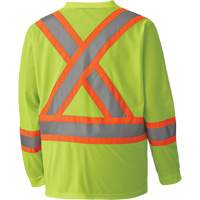 6985 Chandail de s&eacute;curit&eacute; &agrave; manches longues pour circulation en micromaille, Petit, Jaune lime haute visibilit&eacute; FMT Sales Ltd