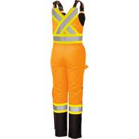 5040BBW Women's High-Visibility Waterproof Safety Overalls, Polyester, X-Small, Black/High Visibility Orange FMT Sales Ltd