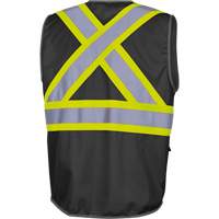 6959BK Veste de s&eacute;curit&eacute; haute visibilit&eacute; en tricot chaîne avec fermeture &agrave; glissi&egrave;re, Noir, T-petit, Polyester FMT Sales Ltd