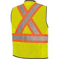 6895 Veste de s&eacute;curit&eacute; haute visibilit&eacute; bicolore avec fermeture &agrave; glissi&egrave;re sur tout le devant, Noir/Jaune lime haute visibilit&eacute;, 2T-Grand/3T-Grand, Polyester FMT Sales Ltd