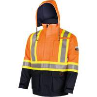 4484 Manteau de s&eacute;curit&eacute; Defender antistatique/ignifuge/anti-arc &eacute;lectrique en trilamin&eacute;, Petit, Noir/Orange haute visibilit&eacute;, 11 cal/cm² FMT Sales Ltd