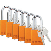 Cadenas de verrouillage Velocity, Orange, Cl&eacute;s diff&eacute;rentes, Aluminium, Largeur de 1-1/2" FMT Sales Ltd