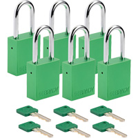 Cadenas de verrouillage Velocity, Vert, Cl&eacute;s diff&eacute;rentes, Aluminium, Largeur de 1-1/2" FMT Sales Ltd