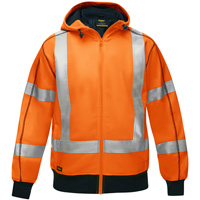 Bisley&reg; X-Back Full Zip Hooded Sweatshirt with Sherpa Lining, Small, High Visibility Orange FMT Sales Ltd