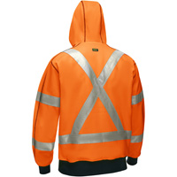 Bisley&reg; X-Back Full Zip Hooded Sweatshirt with Sherpa Lining, Small, High Visibility Orange FMT Sales Ltd