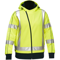 Bisley&reg; X-Back Women's Contoured Full Zip Hooded Sweatshirt with Sherpa Lining, Small, High Visibility Lime-Yellow FMT Sales Ltd