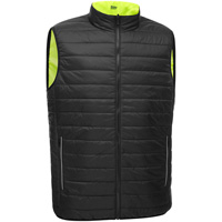 Bisley&reg; X-Back Reversible Puffer Vest, High Visibility Lime-Yellow, Small, Polyester FMT Sales Ltd