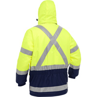 Bisley&reg; X-Back Extreme Cold Jacket with Navy Bottom, Polyester, High Visibility Lime-Yellow, Small FMT Sales Ltd