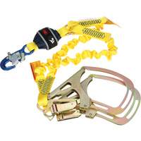 Twin-Leg Stretch Web Shock-Absorbing Lanyard, 6', Rebar Hook Center, Snap Hook Leg Ends FMT Sales Ltd
