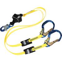 Twin-Leg Arc Flash Coated Web Shock-Absorbing Lanyard, 6', Rebar Hook Center, Snap Hook Leg Ends FMT Sales Ltd