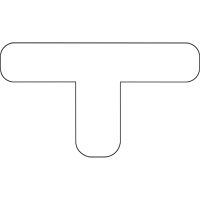 Durastripe X-TREME DuraT arrondi, T, 7" lo x 4" la, Blanc, Vinyle FMT Sales Ltd