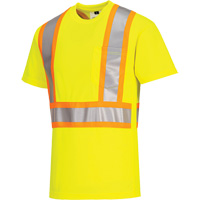 T-shirt de s&eacute;curit&eacute; &agrave; bandes contrastantes, Polyester, Petit, Jaune lime haute visibilit&eacute; FMT Sales Ltd