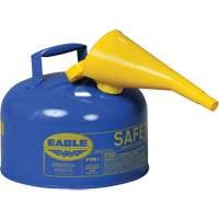 Safety Can for Kerosene with Funnel, Type I, Galvanized Steel, 2.5 US gal., Blue, FM Approved/UL/ULC Listed FMT Sales Ltd