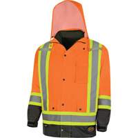 5056 Pioneer&reg; Yukon 7-in-1 Waterproof Winter Safety Parka, Polyester, Black/High Visibility Orange, X-Small FMT Sales Ltd