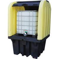Palette anti-d&eacute;versement jaune &agrave; couvercle rigide roulant, 65" lo x 65" la x 101" h, Capacit&eacute; de charge 5000 lb FMT Sales Ltd