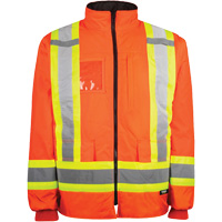 High-Visibility 7-in-1 Jacket, Polyester, High Visibility Orange, X-Small FMT Sales Ltd