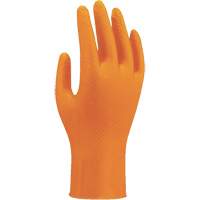 Gants jetables haute visibilit&eacute; 709HVO, 7/Petit, Nitrile, 8 mils, Sans poudre, Orange FMT Sales Ltd