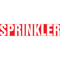 Marqueur de tuyau "Sprinkler", Autocollant, 1-1/2" h x 8" la, Blanc/rouge FMT Sales Ltd
