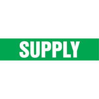 Marqueurs de tuyau "Supply", Autocollant, 4" h x 24" la, Blanc/vert FMT Sales Ltd