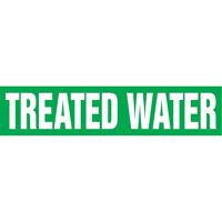 Marqueurs de tuyau "Treated Water", Autocollant, 2-1/2" h x 12" la, Blanc/vert FMT Sales Ltd
