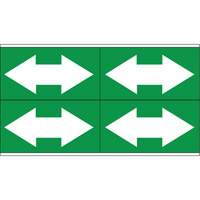 Dual Direction Arrow Pipe Markers, Self-Adhesive, 1-1/8" H x 7" W, White on Green FMT Sales Ltd