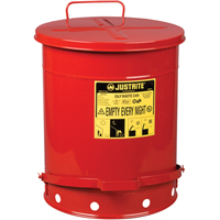 Contenants pour d&eacute;chets huileux, Homologu&eacute; FM/List&eacute; UL, 14 gal. US, Rouge FMT Sales Ltd