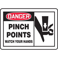 Enseigne  Pinch Points , 7" x 10", Plastique, Anglais avec pictogramme FMT Sales Ltd