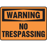 Enseigne  No Trespassing , 7" x 10", Vinyle, Anglais FMT Sales Ltd