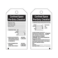 "Confined Space" Tags, Polyester, 3" W x 5-3/4" H, English FMT Sales Ltd