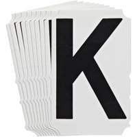 Quick-Align&reg;Individual Gothic Number and Letter Labels, K, 4" H, Black FMT Sales Ltd