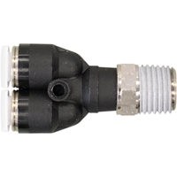 Topfit Male Threaded Y-Connector Fitting, 1/4" Dia, Polymer FMT Sales Ltd