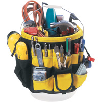 Tool Bucket Organizer, 6" L x 11" W x 12" H, Nylon, Black/Yellow FMT Sales Ltd