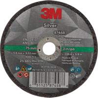 Silver Cut-Off Wheel, 3" x 0.04", 3/8"-24 Arbor, Type 1, Ceramic, 25645 RPM FMT Sales Ltd